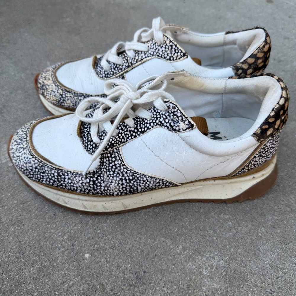 Madewell Kickoff Trainer Sneakers in Leather and Spot Mix Calf Hair MA503